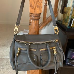 Gunmetal grey leather Aimee Kestenberg bag